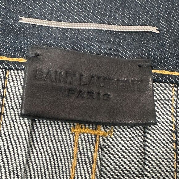 Yves Saint Laurent Paris Jeans D03 M/ST-LW Mens 36 YSL Dark Blue Denim Japan New - Picture 9 of 16